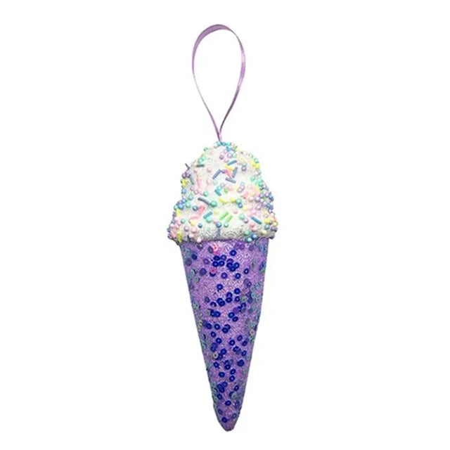 Dats Decoration Xmas Ornaments Tree Ice Cream Cone Purple 19cm 73229