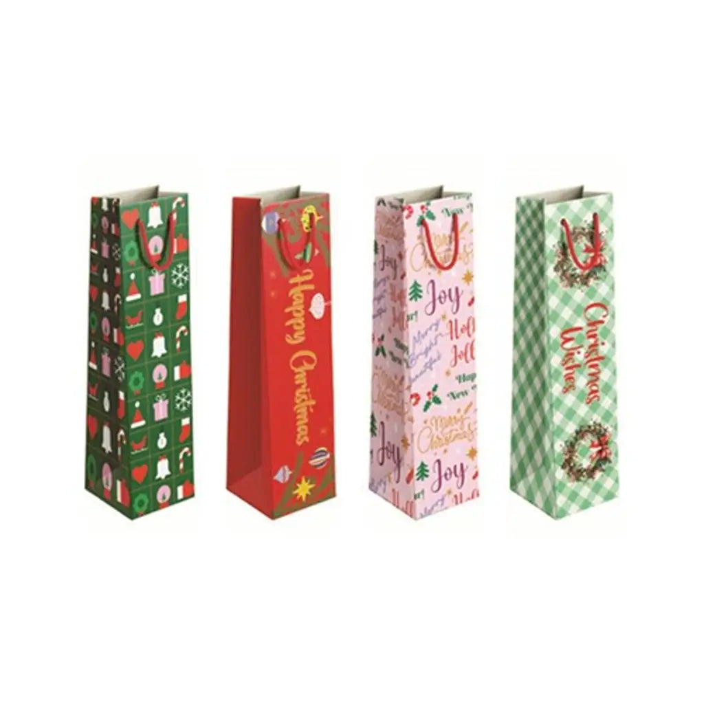 Dats Gift Bag Xmas Bottle Foil 210gsm w JHook Asst Designs 73138