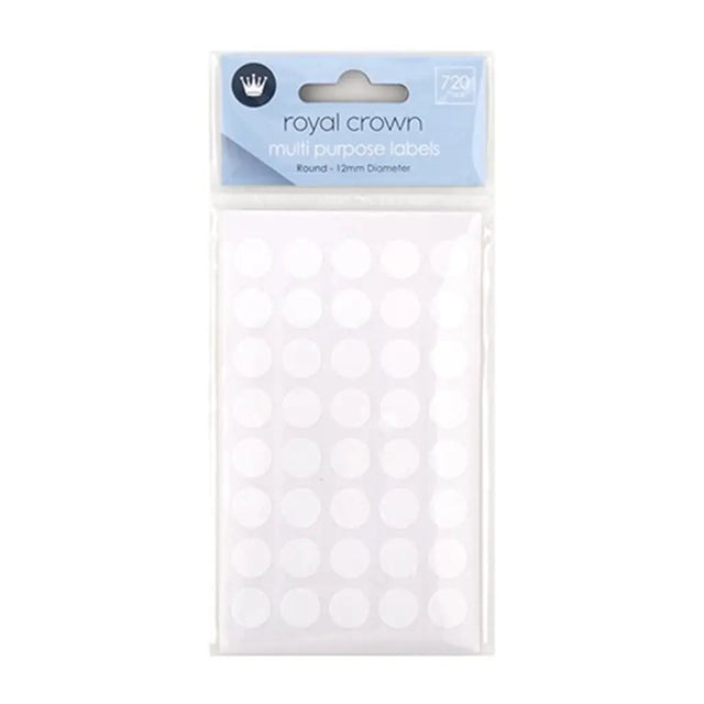 Dats Labels Multi Purpose Round White 12mm 720Pk 70517