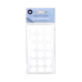 Dats Labels Multi Purpose Round White 19mm 414Pk 63265