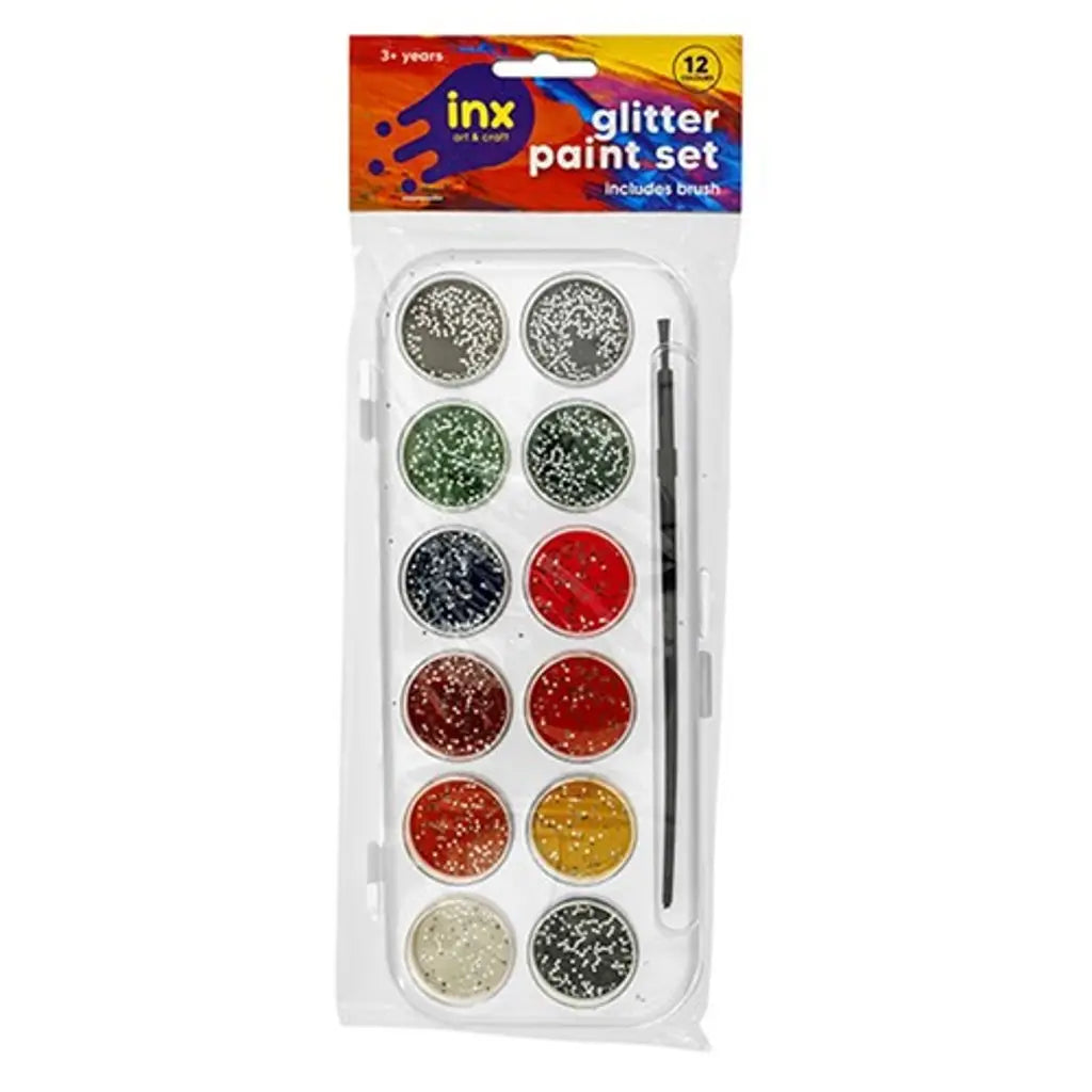 Dats Paint Set 12 Colour Glitter With Brush 50758