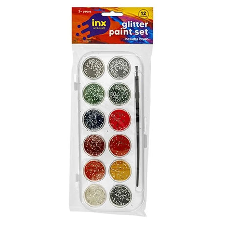 Dats Paint Set 12 Colour Glitter With Brush 50758