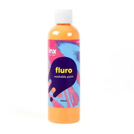 Dats Paint Washable Bottle Fluro Orange 250ml 53863