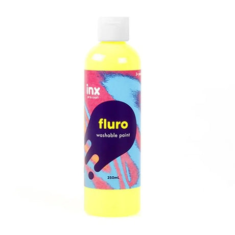 Dats Paint Washable Bottle Fluro Yellow 250ml 53859
