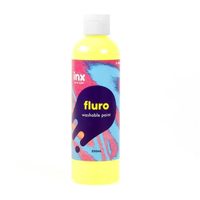 Dats Paint Washable Bottle Fluro Yellow 250ml 53859