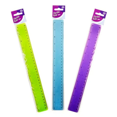 Dats Ruler Plastic Flexible Assorted Transparent 30cm 56725