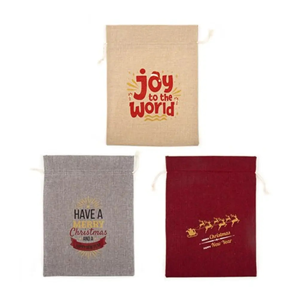 Dats Santa Sack Xmas 30x40cm 3 Asst Designs 73108