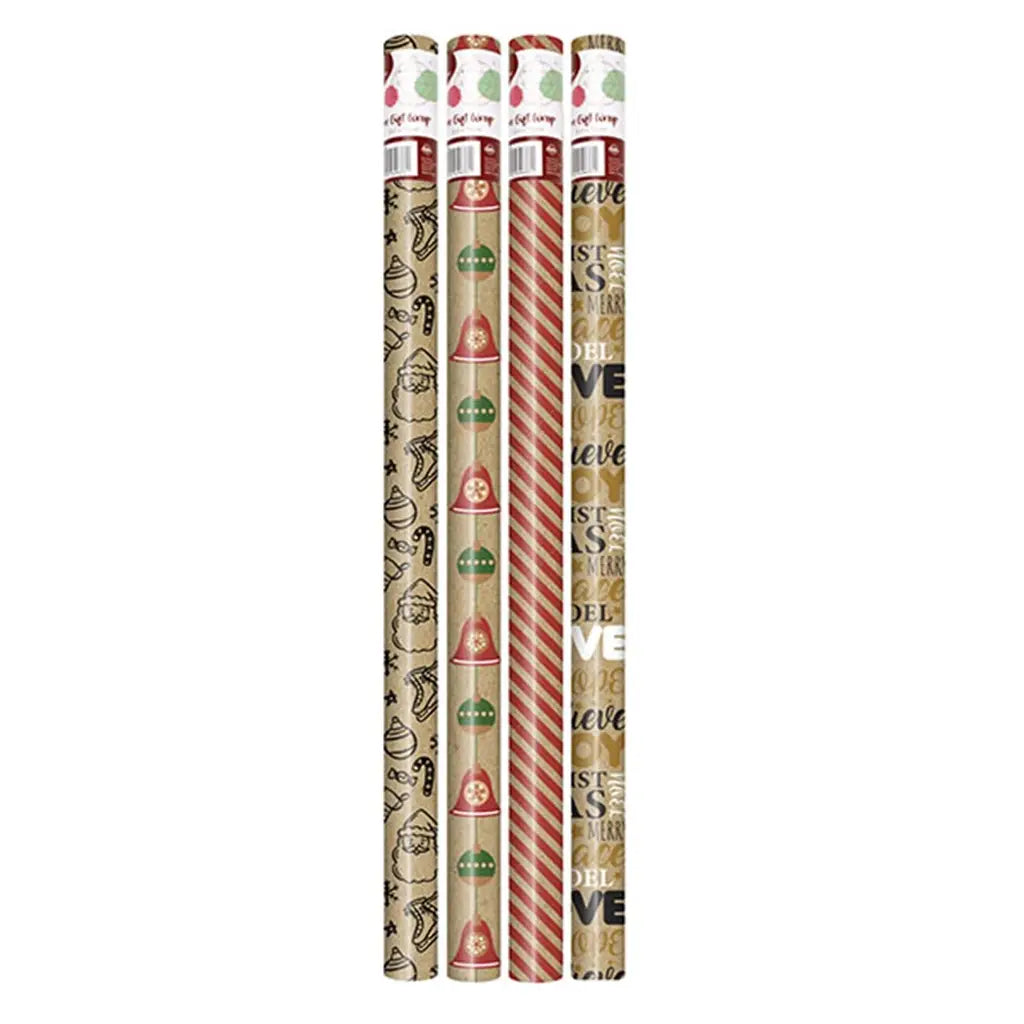Dats Wrap Paper Kraft Xmas 60gsm 70cmX3m 68322