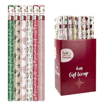 Dats Wrap Paper Xmas 4Mx70cm 60gsm 38mm Core PDQ Asstd 69634