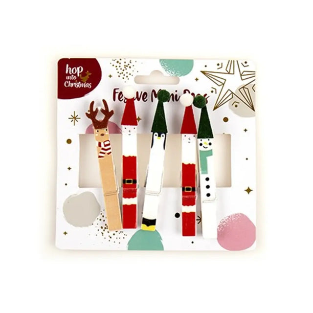 Dats Xmas Pegs Mini Wooden 2 Asst 73286