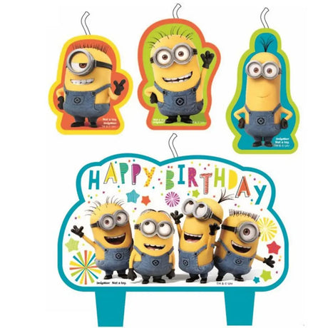 Despicable Me Birthday Candle Set 4Pk 171798