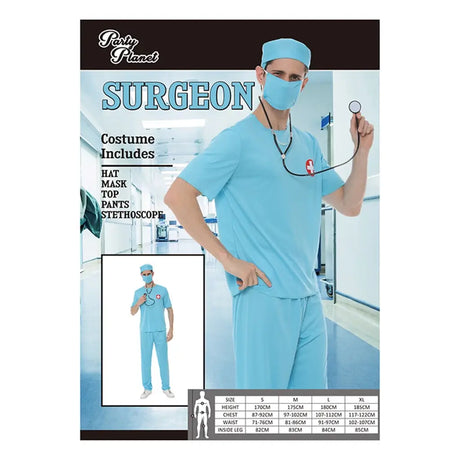 Doctor Costume Including Hat, Mask, Top, Pants, Stethoscope PP88467