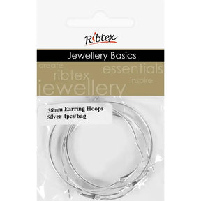Earring Hoops 38mm Silver 4Pk JF1135