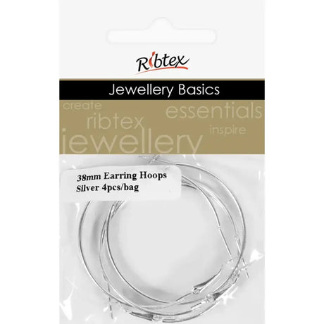 Earring Hoops 38mm Silver 4Pk JF1135