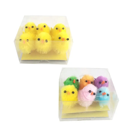Easter Chenille Chicks 6pk 3cm 3asst EA73016