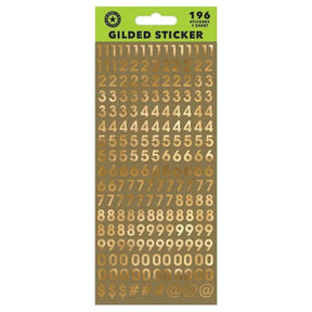 FSC Mix Sticker Sheet Golded Numbers WEB6001