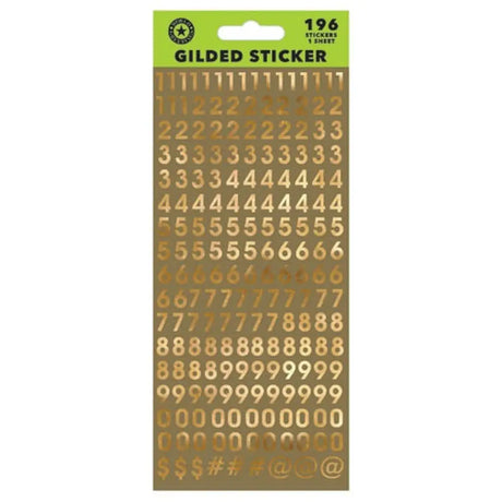 FSC Mix Sticker Sheet Golded Numbers WEB6001