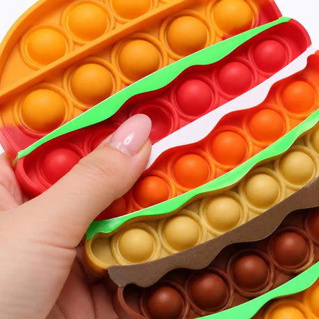 Fidget Push & Pop Foodie Series Silicone 4Assorted Sizes 12.5x19cm 326853