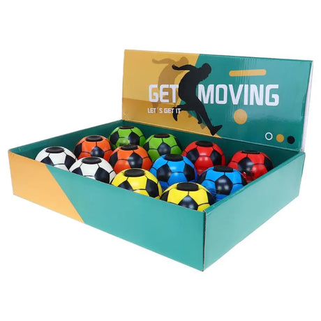 Fidget Spinner & Stress Soccer Ball 4 Assorted Colours 7.6cm 323494
