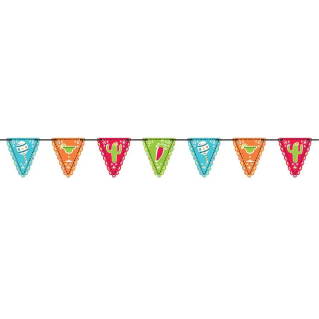 Fiesta Mini Paper Pennant Flag Banner 120344