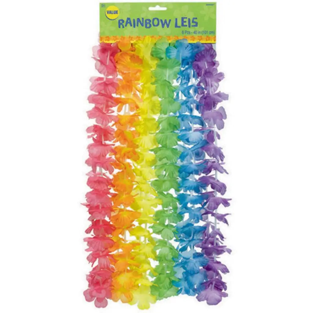 Floral Value Pack Leis Rainbow 6Pk 88062523