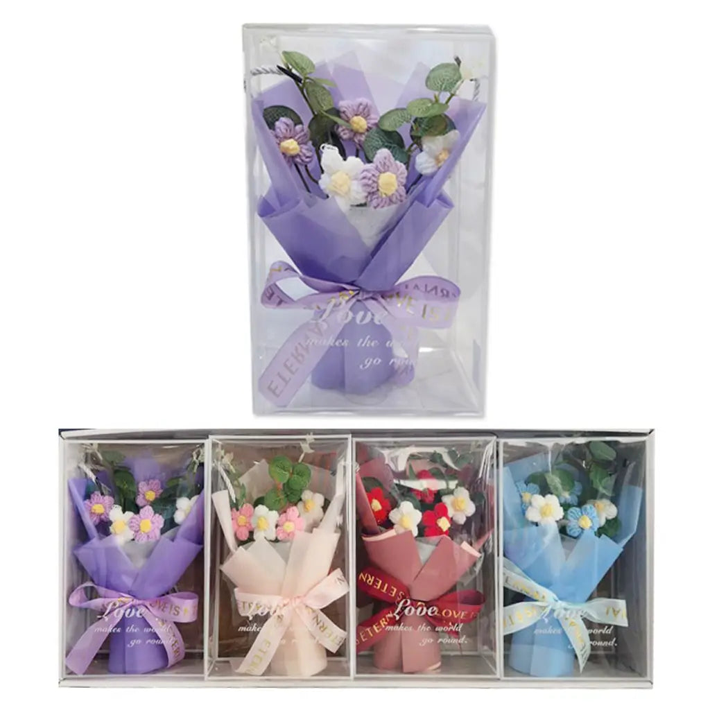 Flower Bouquet Knitted Flowers 5Hds 16X7X24.5cm K218504