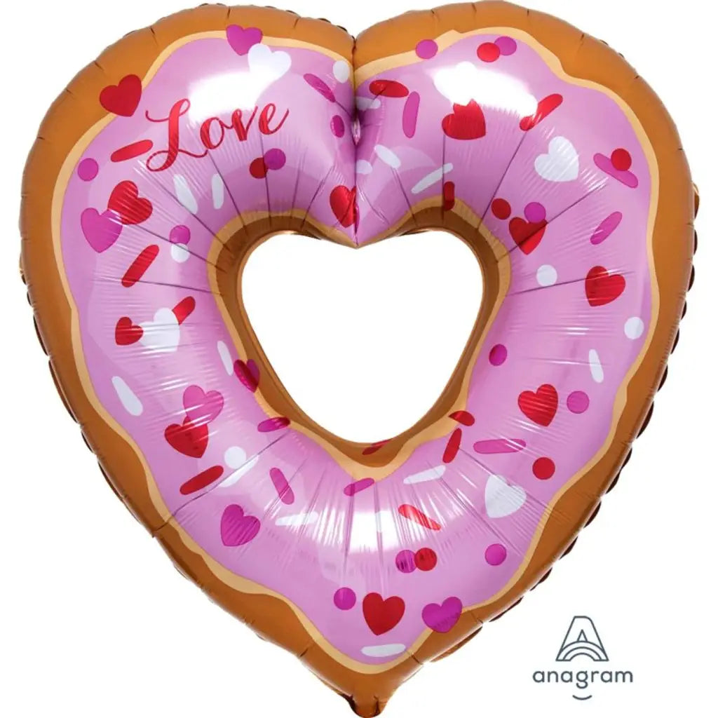 Foil Balloon Supershape Open Heart Donut 63x66cm 3871601