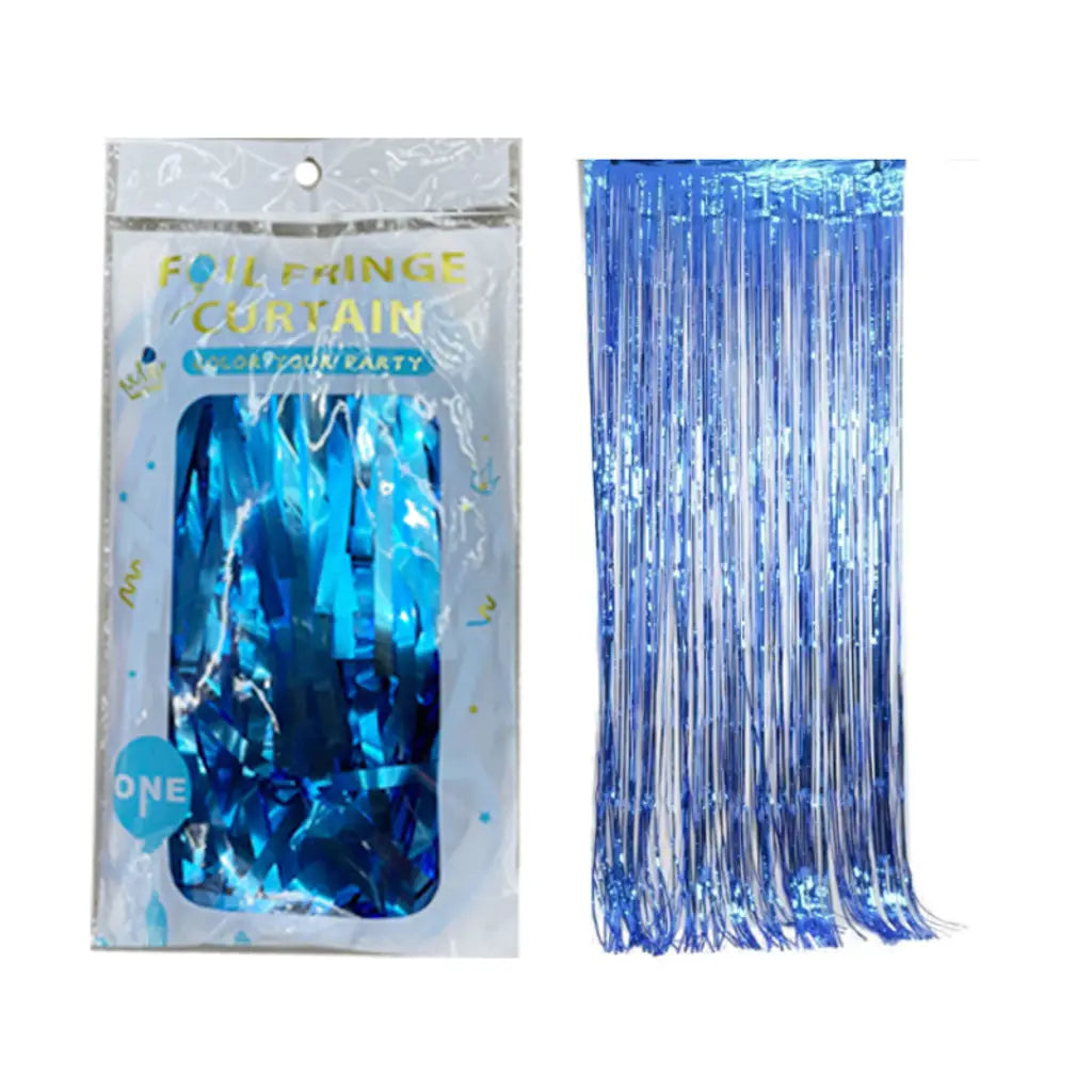 Foil Fringe Curtain Blue 100x200cm K177894