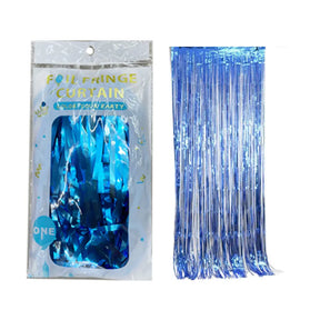 Foil Fringe Curtain Blue 100x200cm K177894