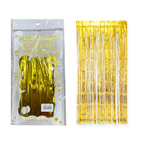 Foil Fringe Curtain Gold 100x200cm K177863