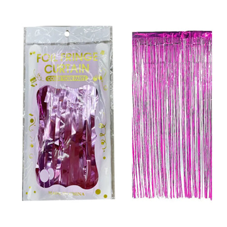 Foil Fringe Curtain Pink 100x200cm K177900