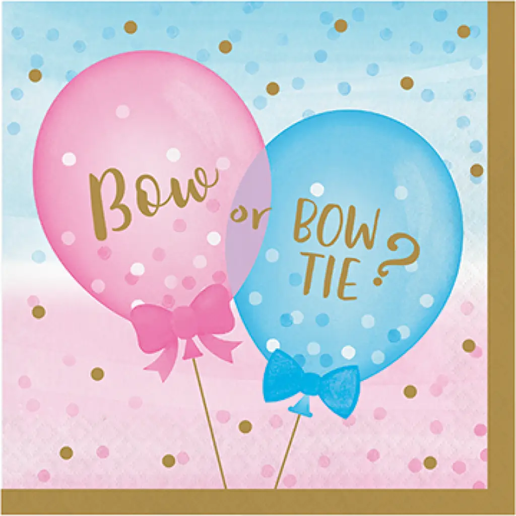 Gender Reveal Balloons Lunch Napkins 16Pk CC336066