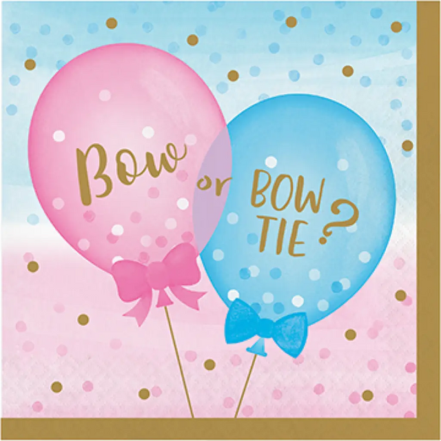 Gender Reveal Balloons Lunch Napkins 16Pk CC336066