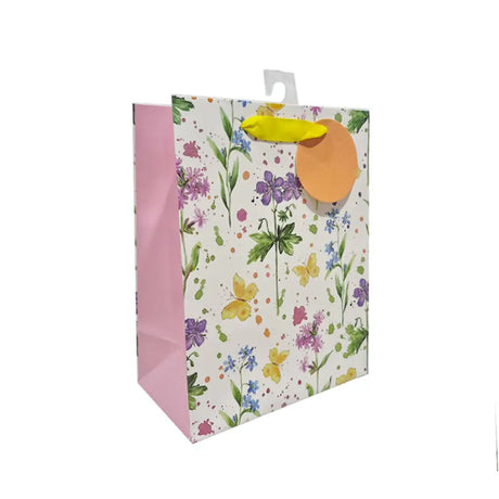 Gift Bag Watercolor Flowers 26x32x10cm K222464