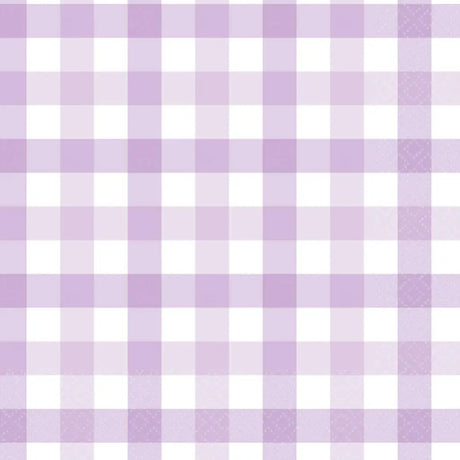 Gingham Lunch Napkin Pastel Purple 16Pk 88052849