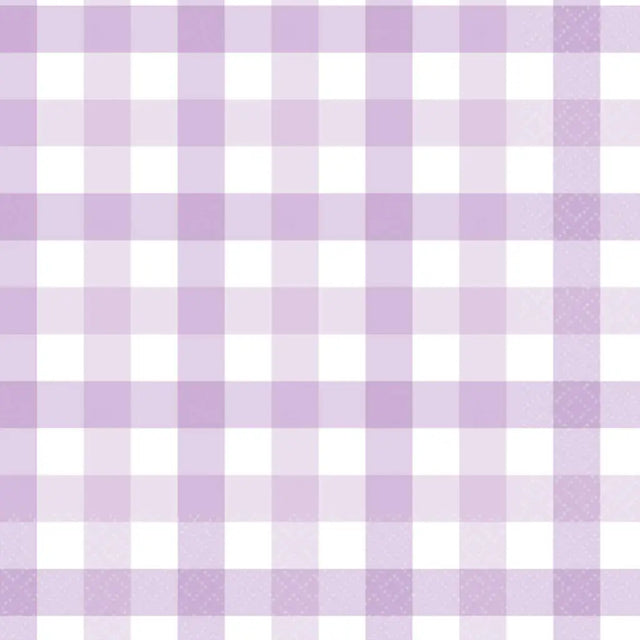 Gingham Lunch Napkin Pastel Purple 16Pk 88052849