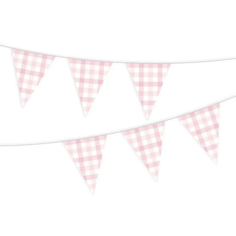 Gingham Paper Bunting Pastel Pink 88852931