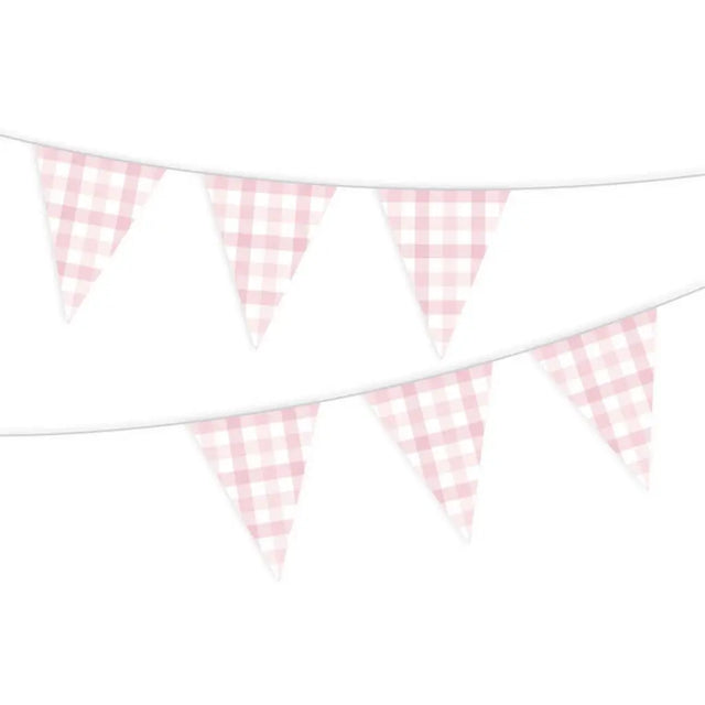 Gingham Paper Bunting Pastel Pink 88852931