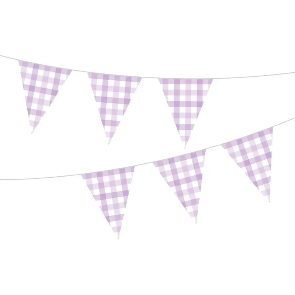 Gingham Paper Bunting Pastel Purple 88852863