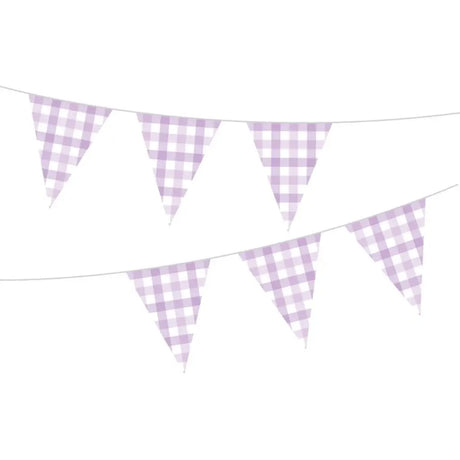 Gingham Paper Bunting Pastel Purple 88852863