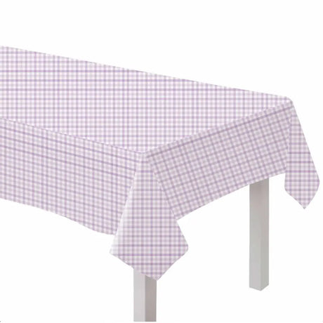 Gingham Paper Tablecover Pastel Purple 88052856