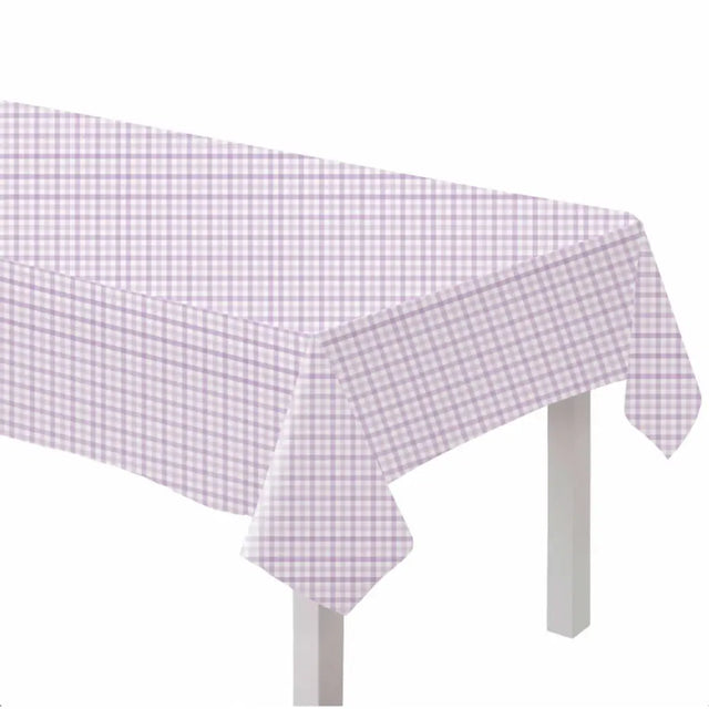 Gingham Paper Tablecover Pastel Purple 88052856