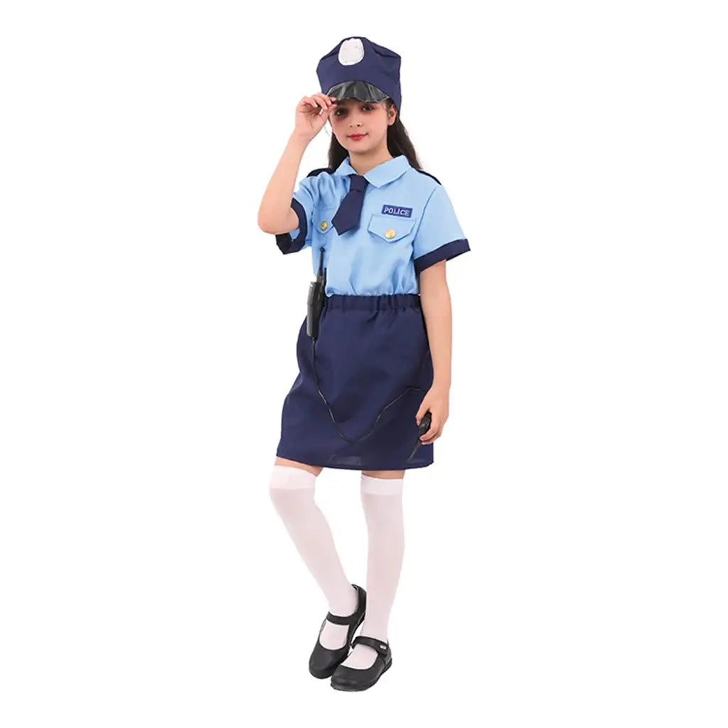 Girl Policewoman Costume-Including Shirt, Skirt, Hat, Tie, PP74238 2