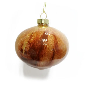 Glass Bauble 8cm Marble Copper XM207263