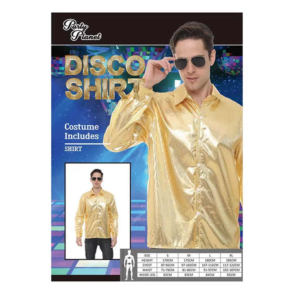 Gold Sequined Disco Shirt Costume Including Shirt PP83059