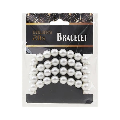 Golden 20s 4 Strand Pearl Flapper Bracelet A209233