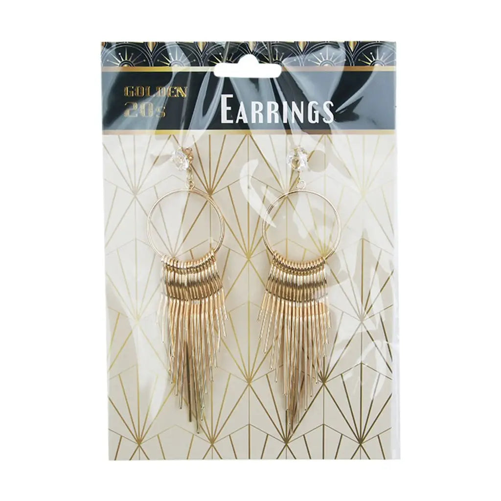 Golden 20s Gold Art Deco Flapper Earrings PP12046