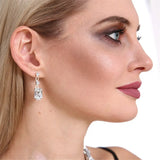 Golden 20s Silver Vintage Rhinestone Earrings A246016