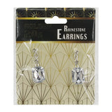 Golden 20s Silver Vintage Rhinestone Earrings A246016