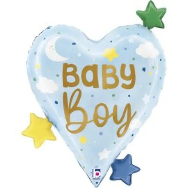 Grabo Foil Balloon Baby Boy Heart Stars 31in G25296P